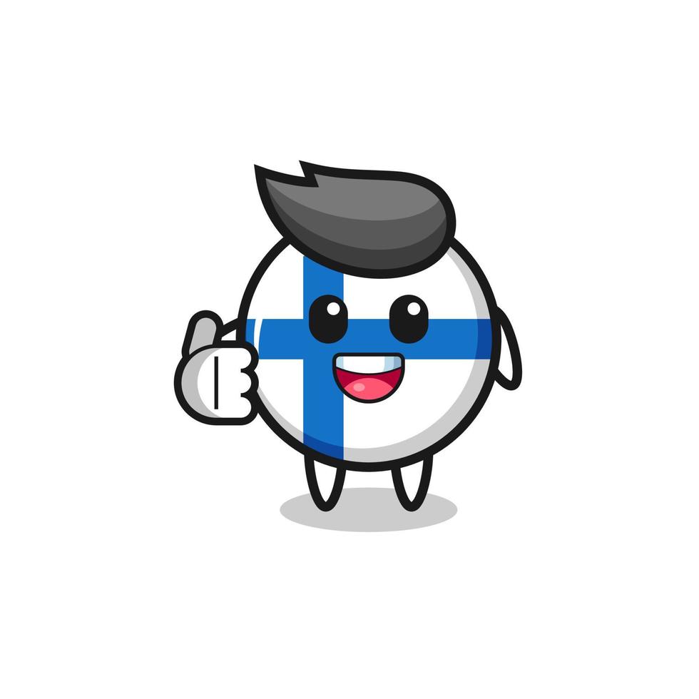 finland flag mascot doing thumbs up gesture vector