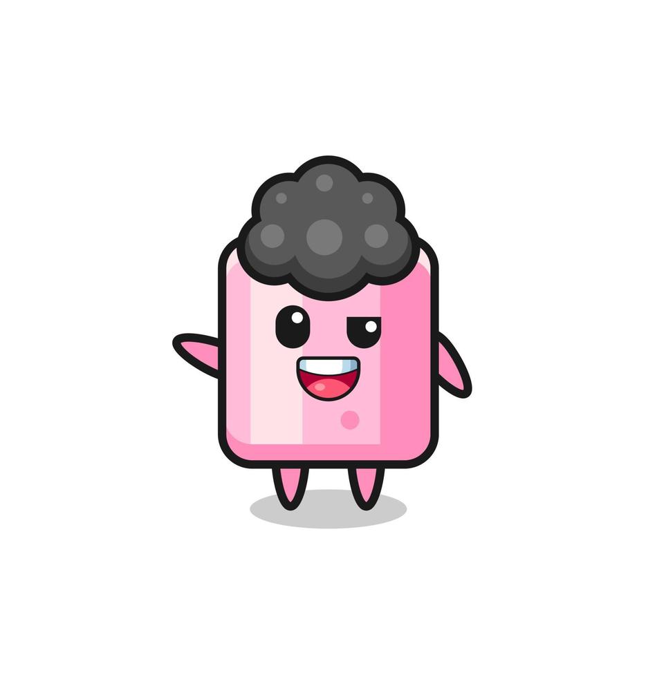 marshmallow character as the afro boy vector