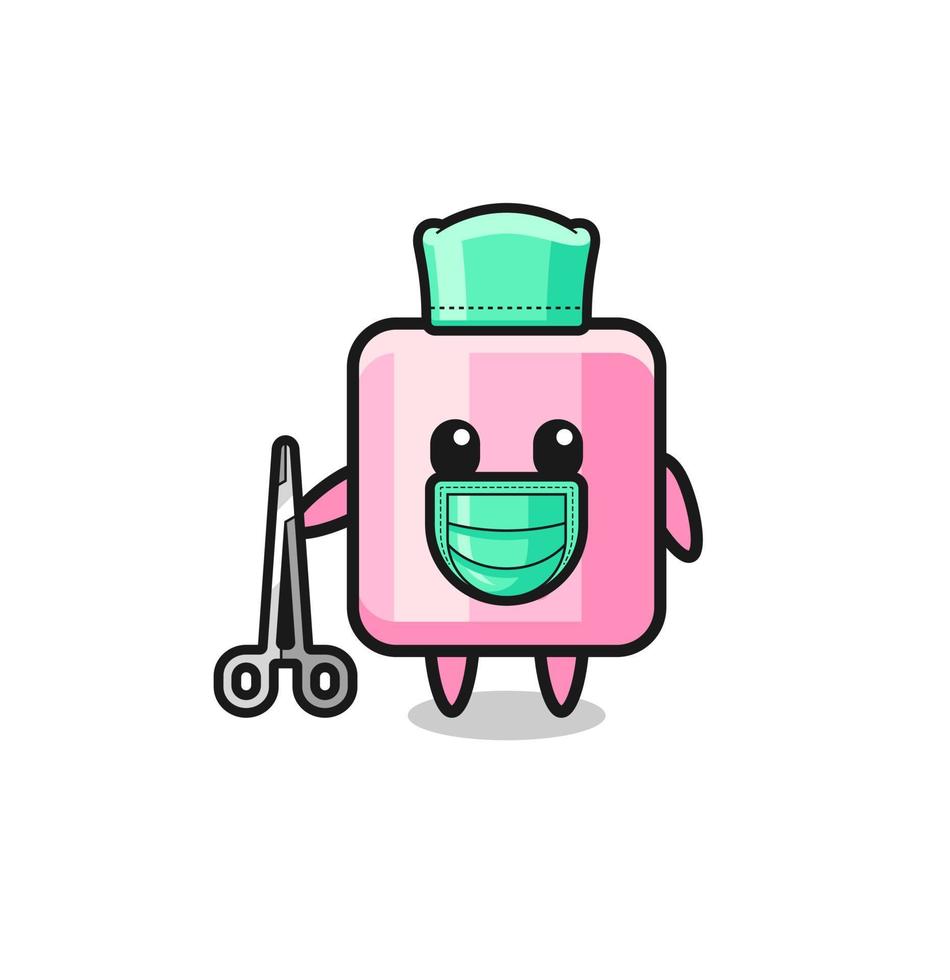 surgeon marshmallow mascot character vector