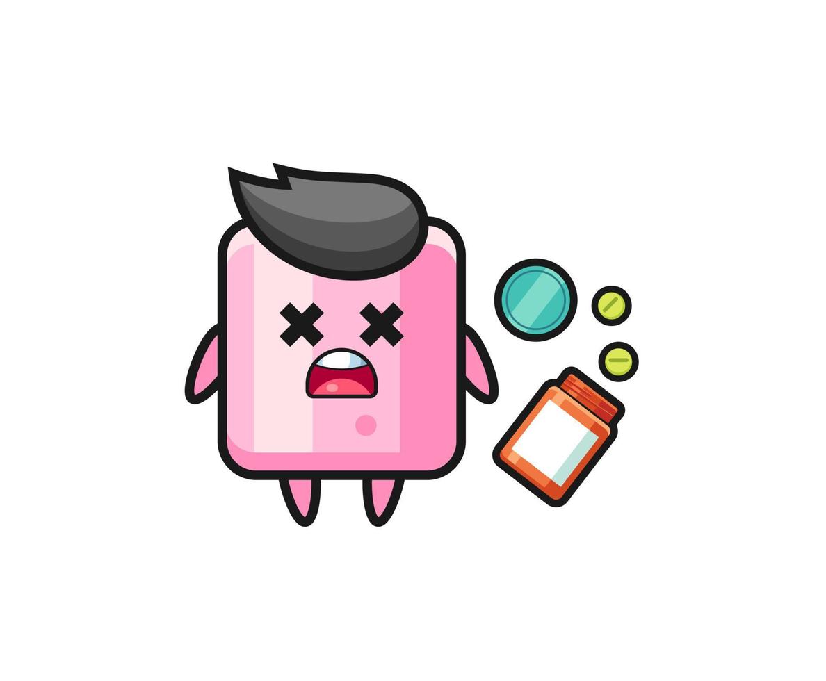 illustration of overdose marshmallow character vector