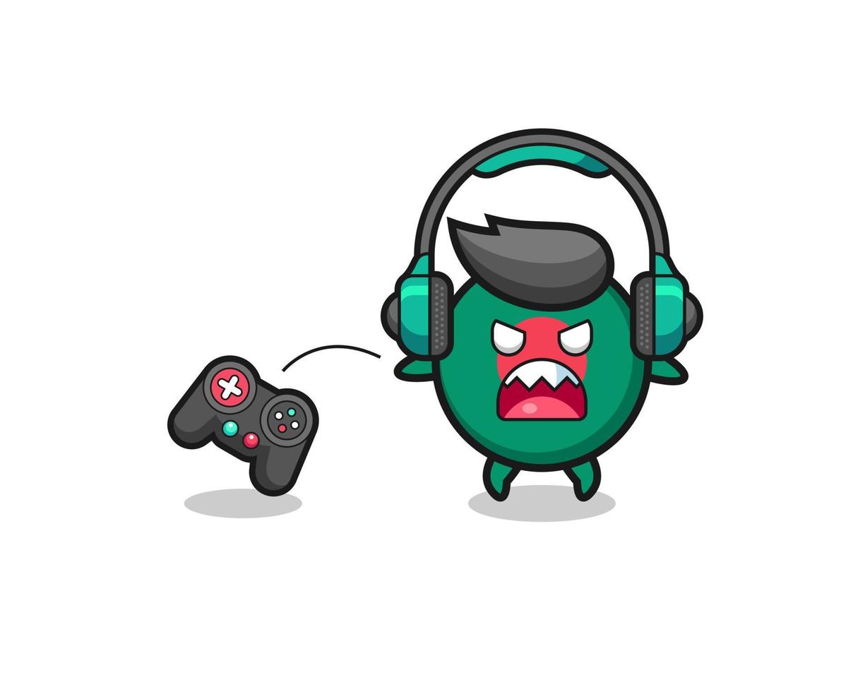 bangladesh flag gamer mascot is angry vector