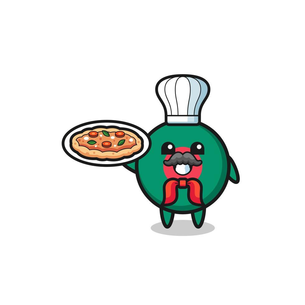 carácter de la bandera de Bangladesh como mascota del chef italiano vector