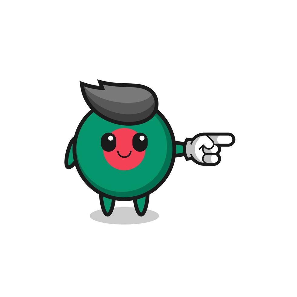 bangladesh flag mascot with pointing right gesture vector