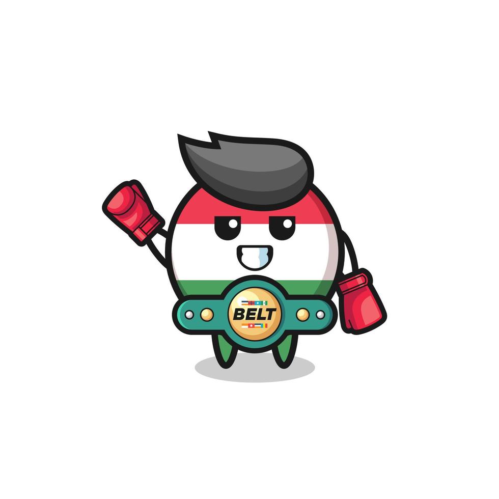 hungary flag boxer mascot character vector