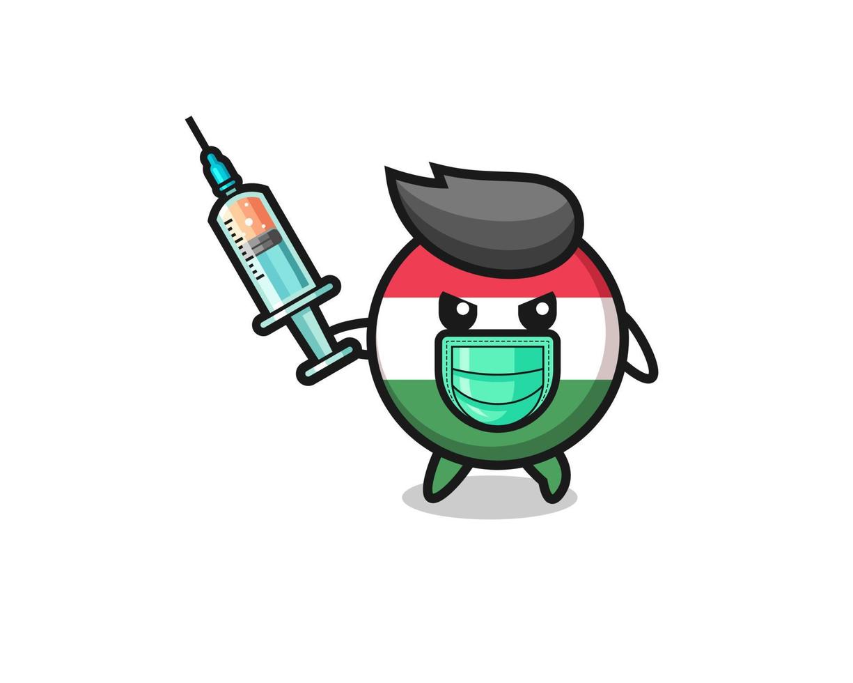 illustration of the hungary flag to fight the virus vector