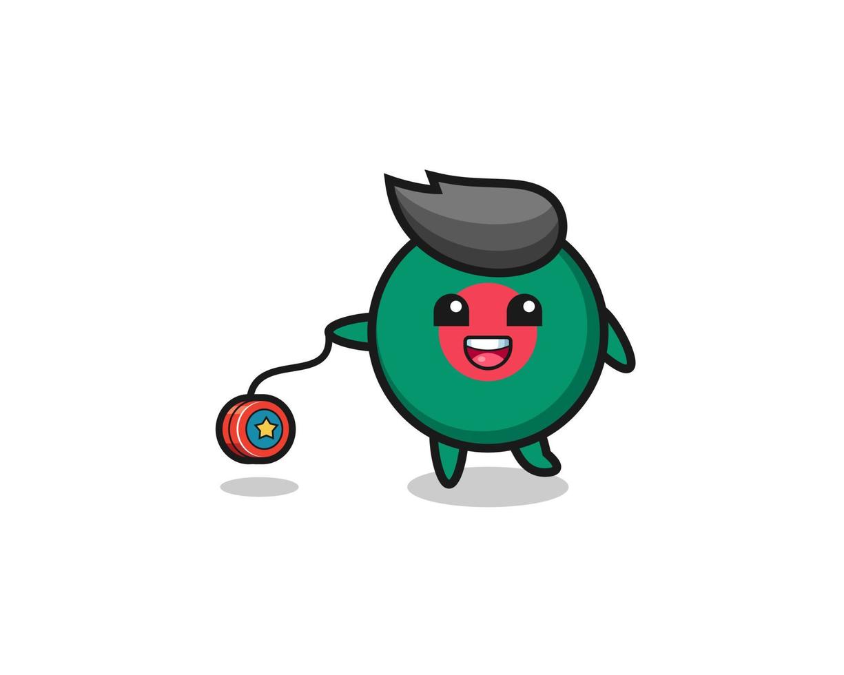 cartoon of cute bangladesh flag playing a yoyo vector