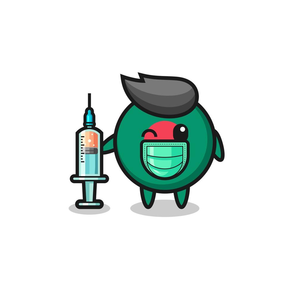 bangladesh flag mascot as vaccinator vector