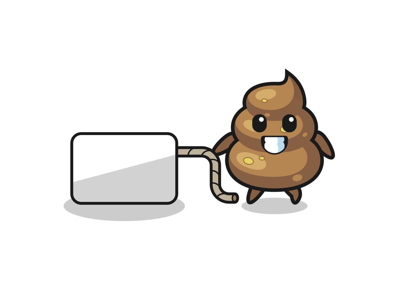 poop cartoon is pulling a banner vector