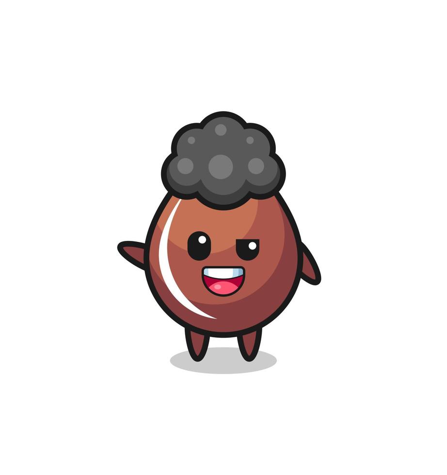 personaje de gota de chocolate como el chico afro vector