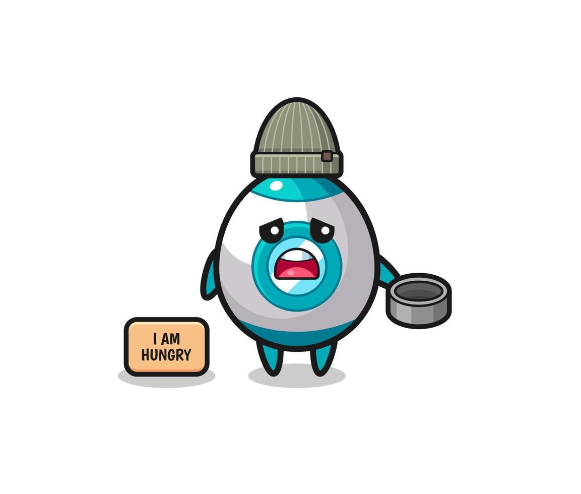 cute rocket beggar cartoon character vector