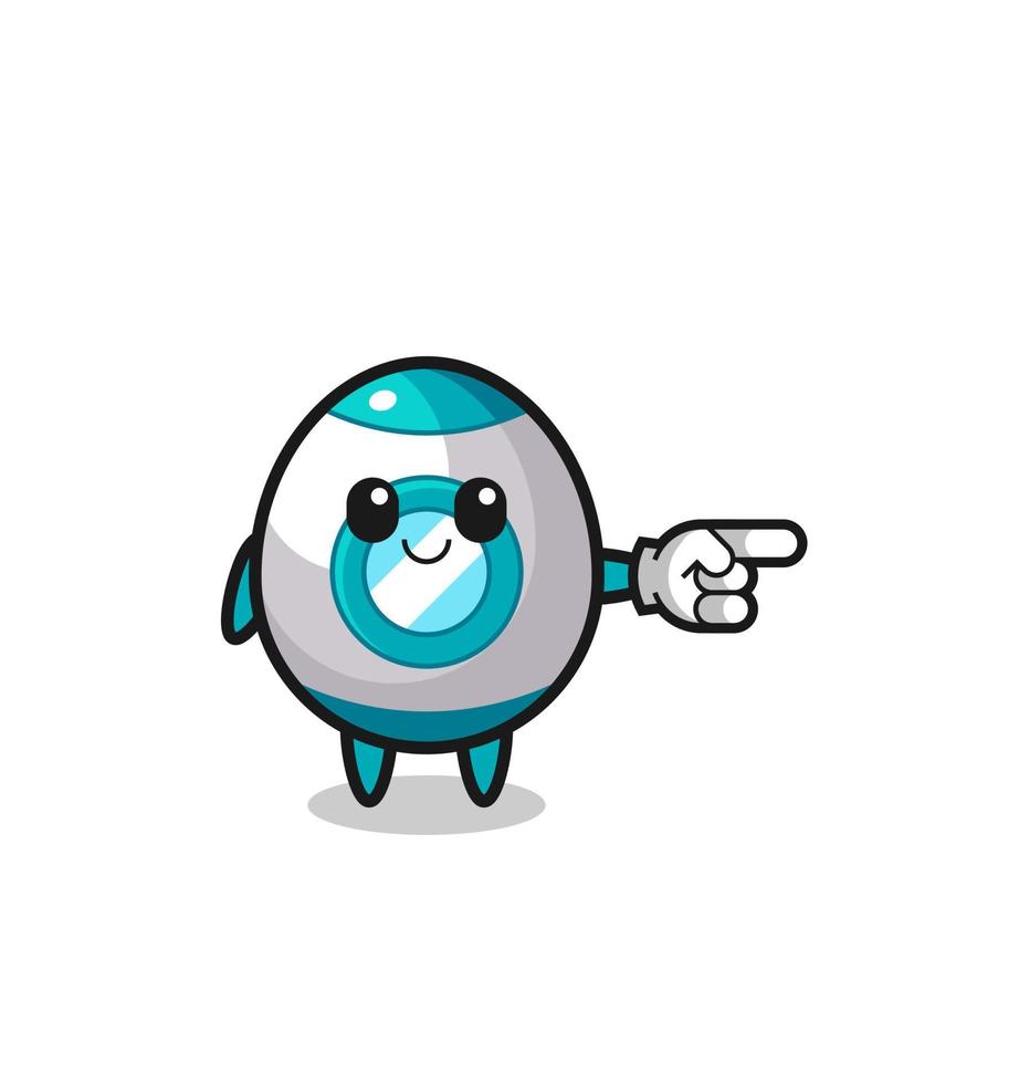 rocket mascot with pointing right gesture vector