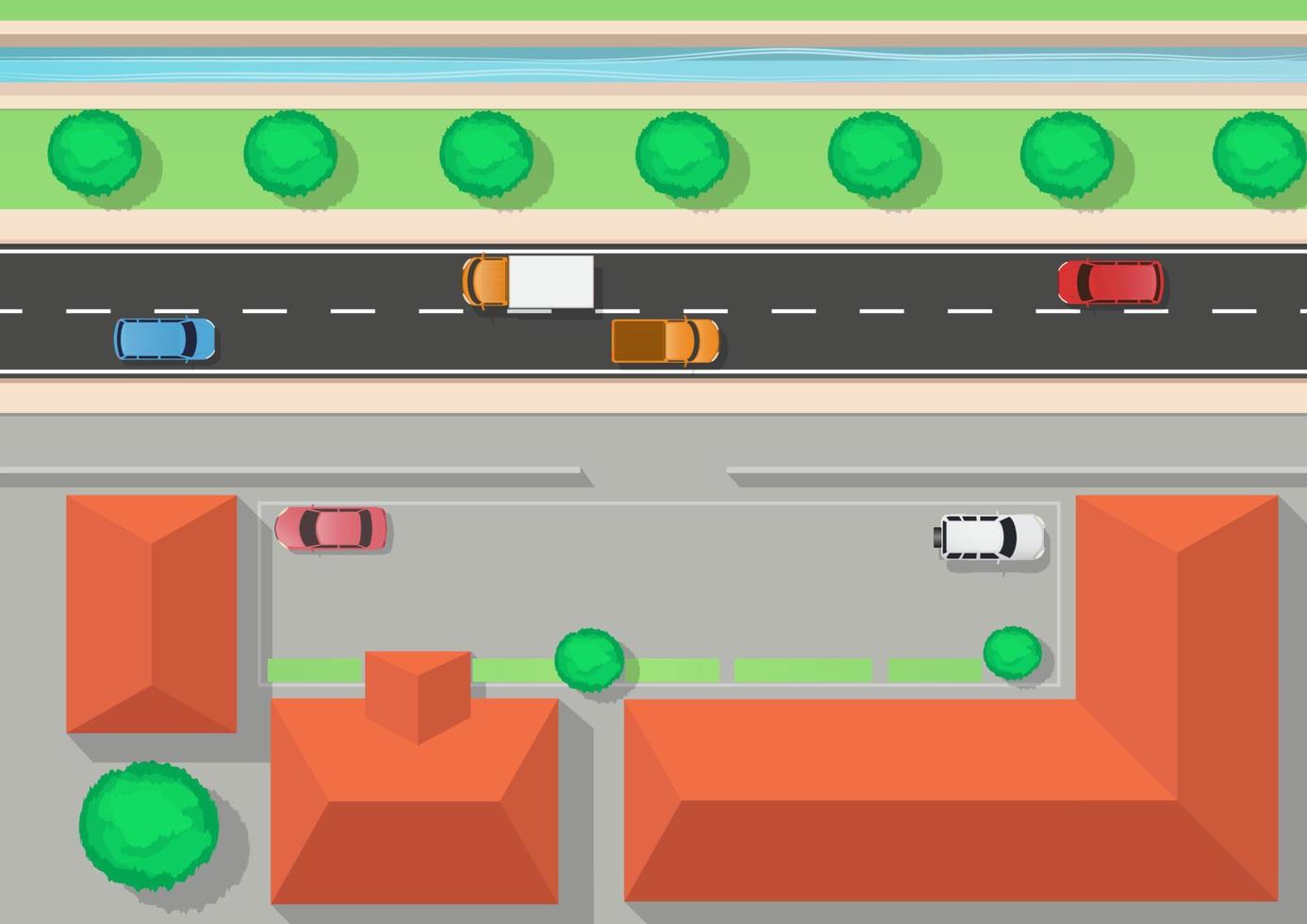 Highway top view vector