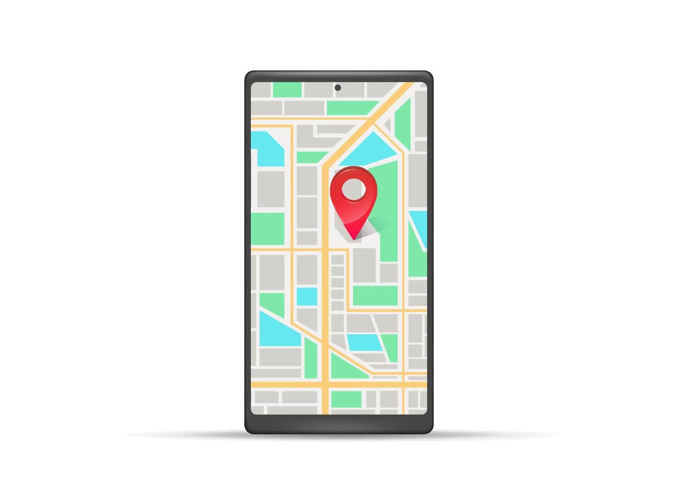 smartphone with map vector