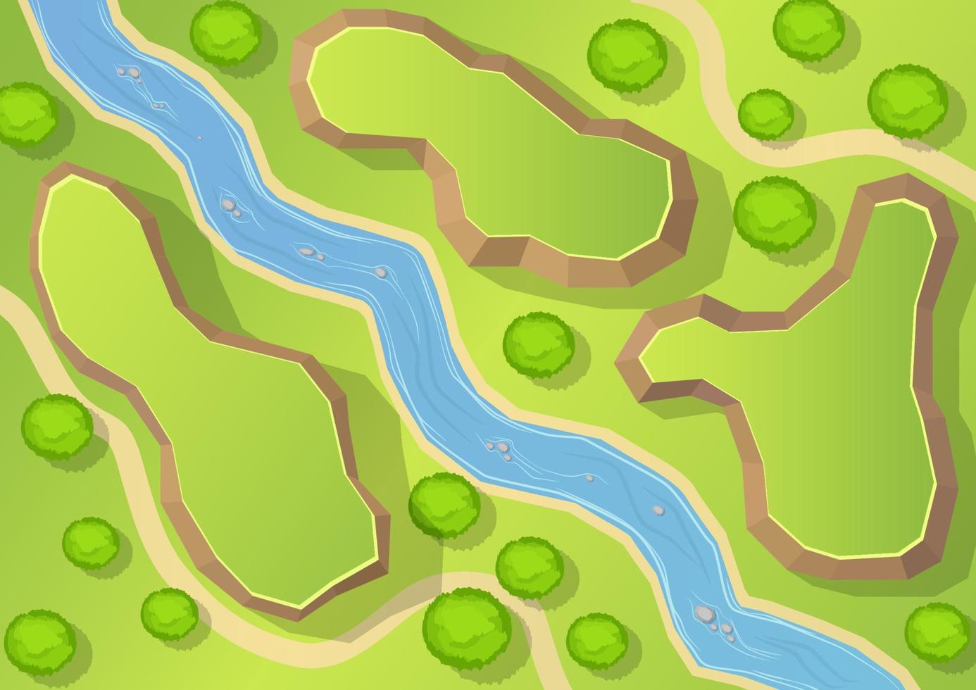 top view of the river vector