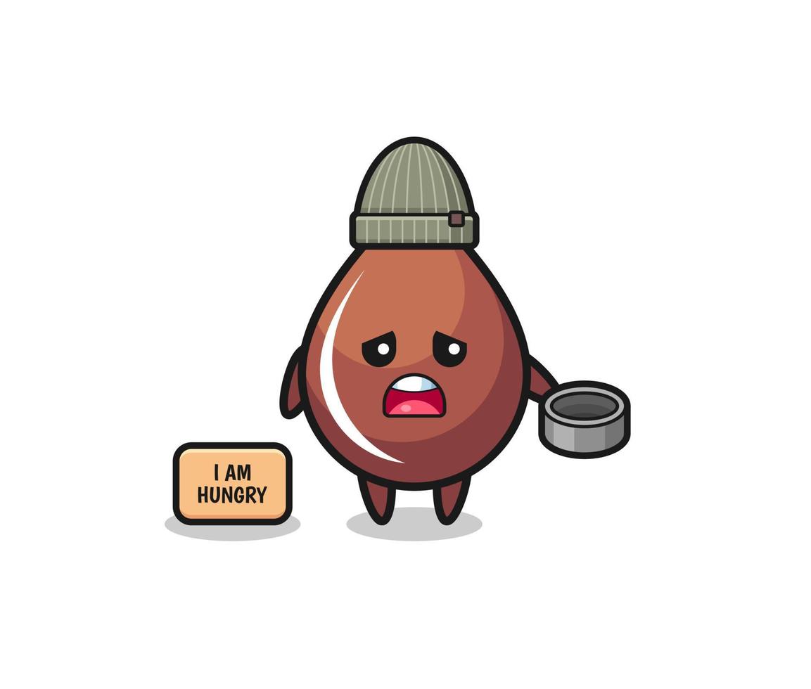 cute chocolate drop beggar cartoon character vector