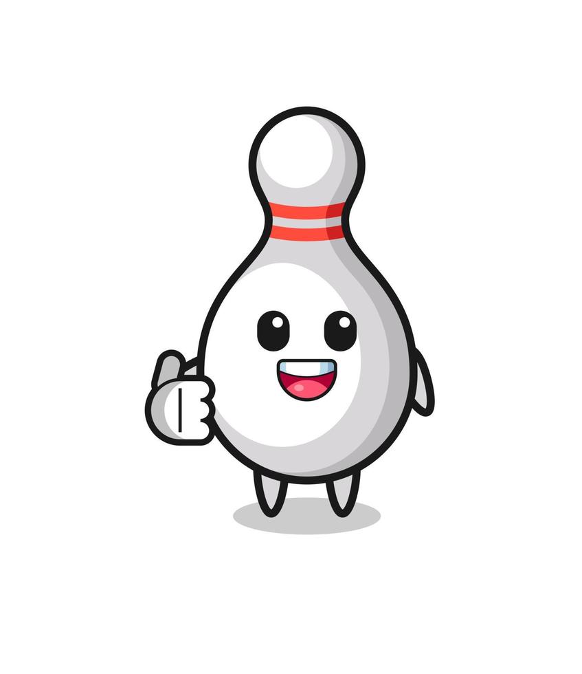 bowling pin mascot doing thumbs up gesture vector