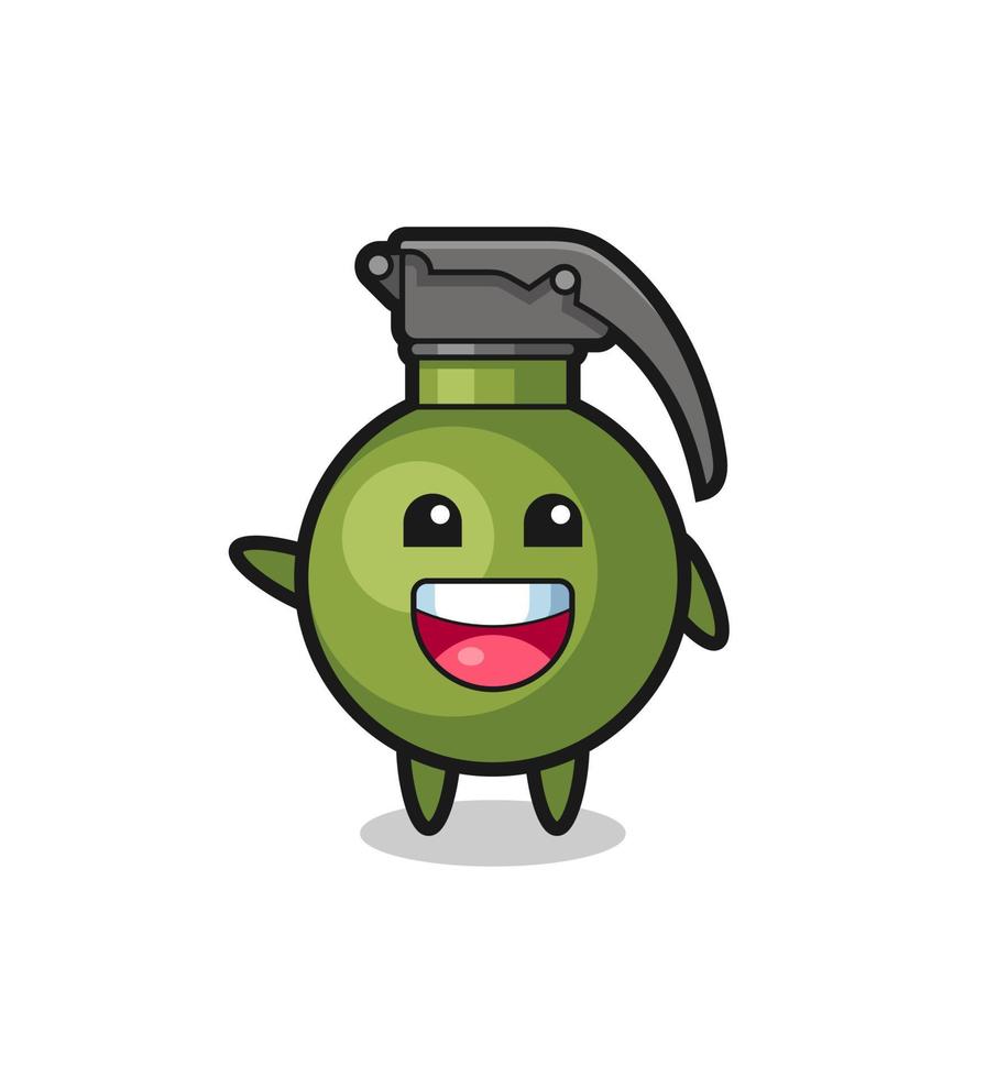 happy grenade cute mascot character vector