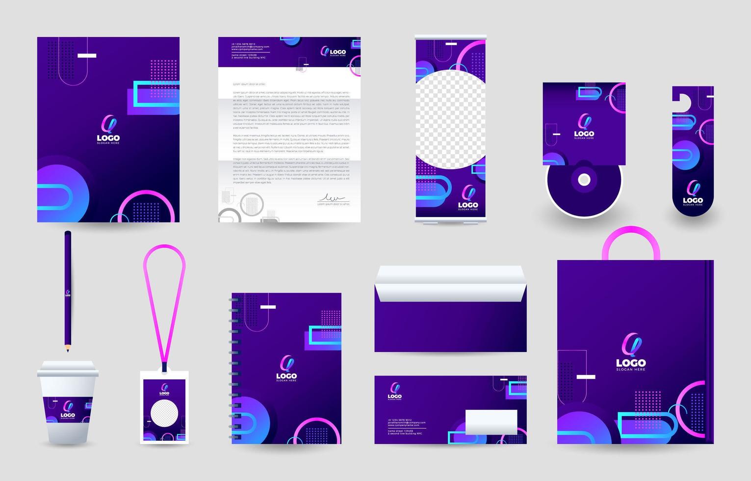 Stationery Set Template vector