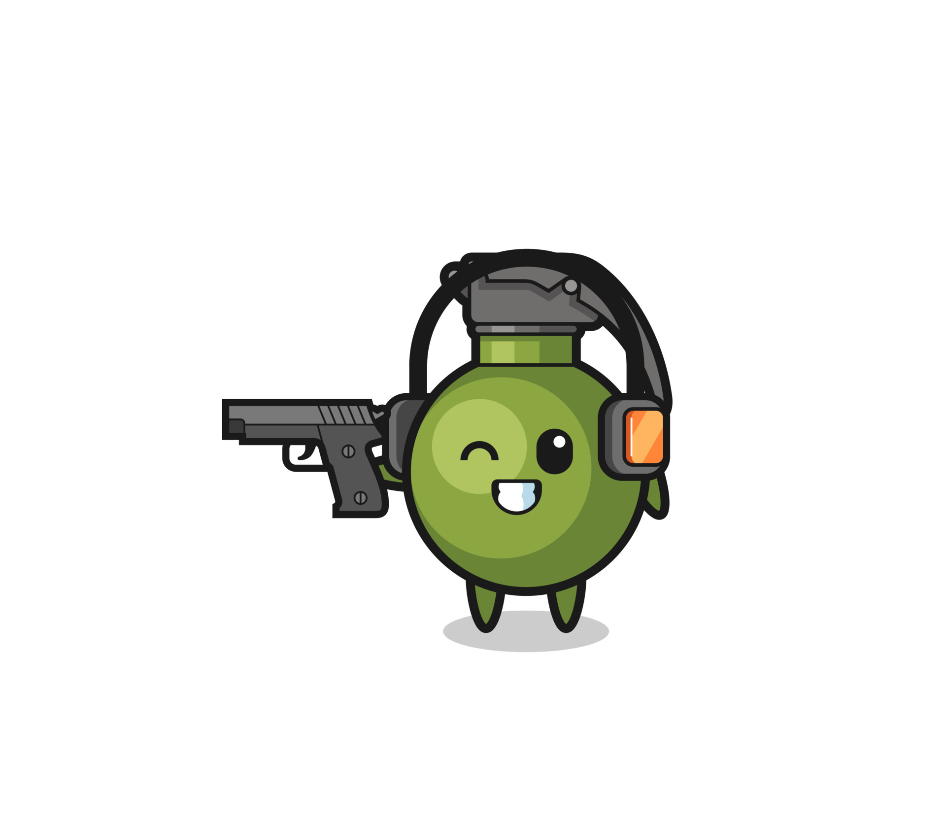 illustration of grenade cartoon doing shooting range 4644340 Vector Art