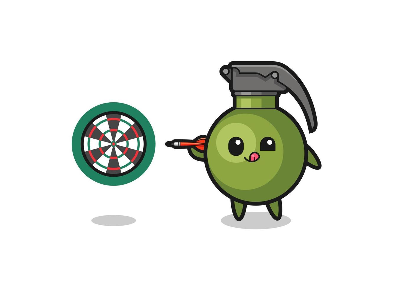 cute grenade is playing dart vector