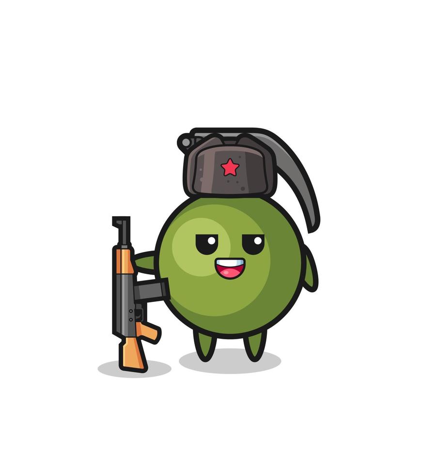 cute grenade cartoon as Russian army vector