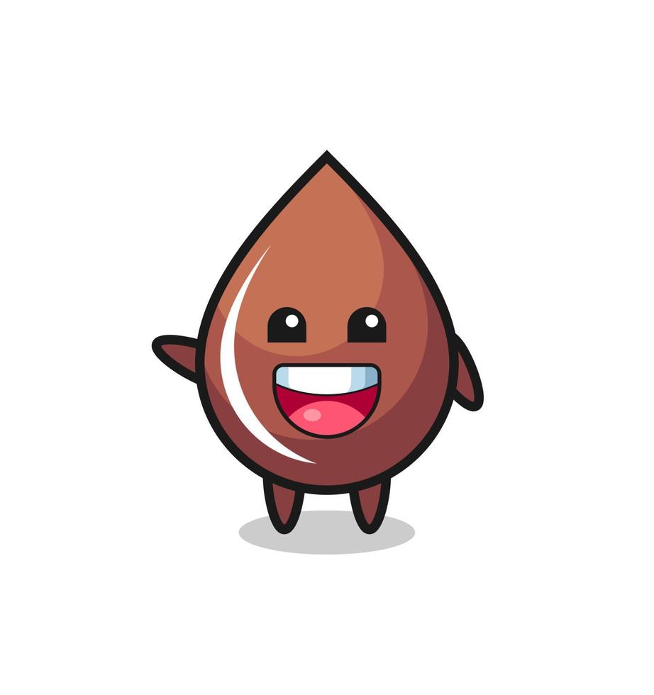 happy chocolate drop cute mascot character vector
