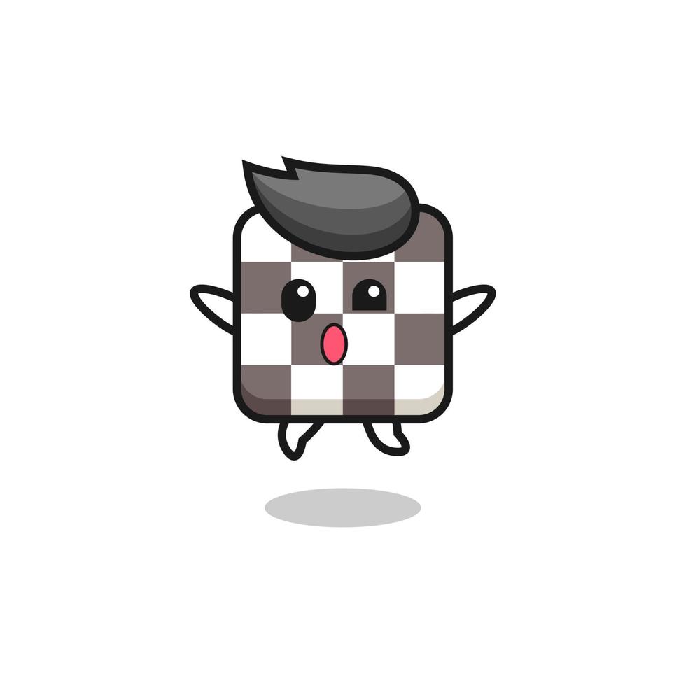 chess board character is jumping gesture vector