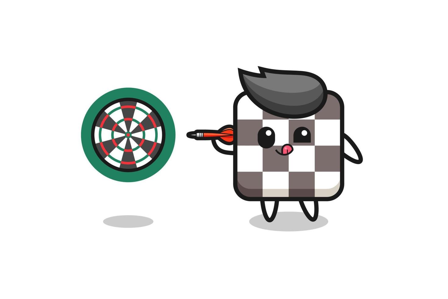 cute chess board is playing dart vector