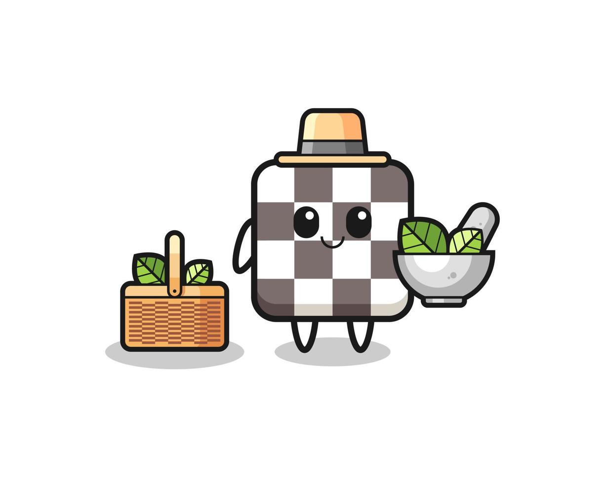 chess board herbalist cute cartoon vector