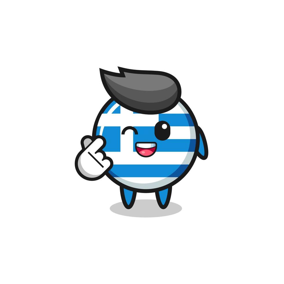 personaje de grecia haciendo corazón de dedo coreano vector