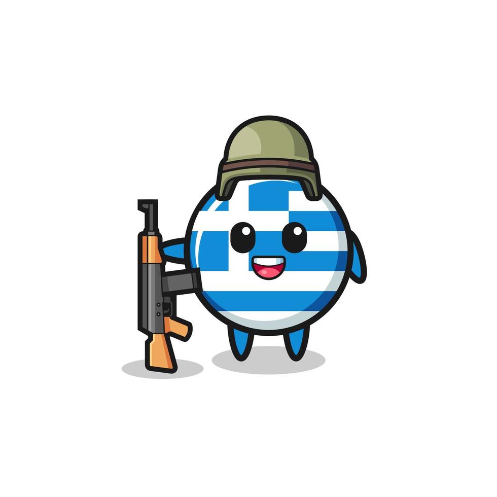 Linda mascota de Grecia como soldado vector
