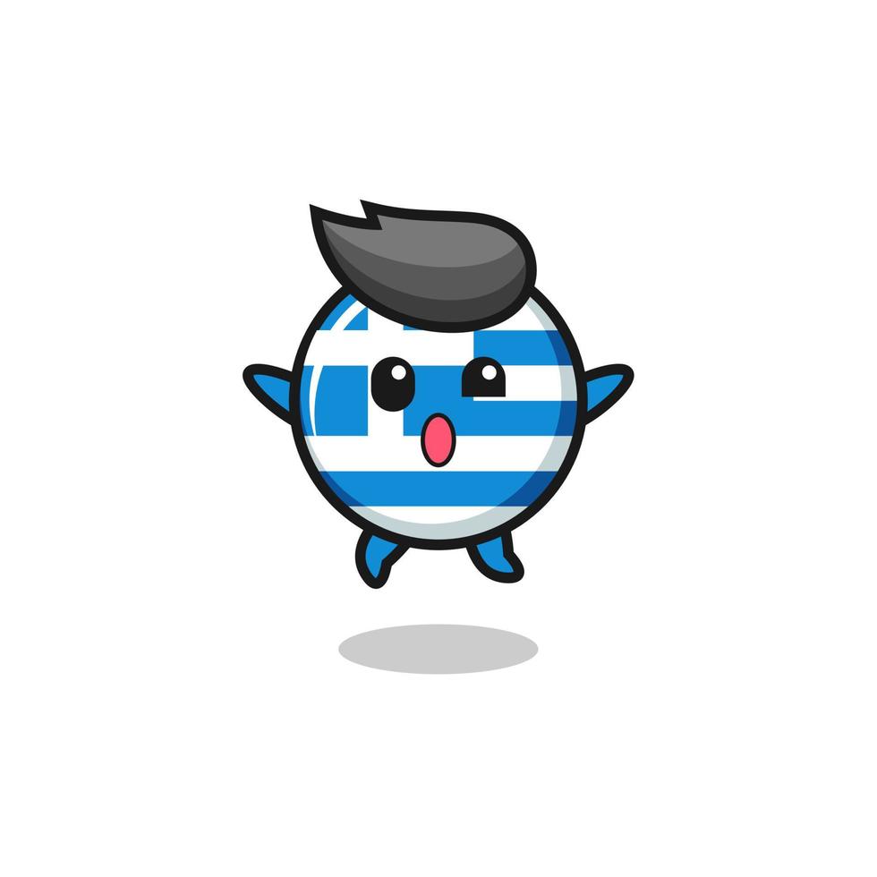 greece character is jumping gesture vector