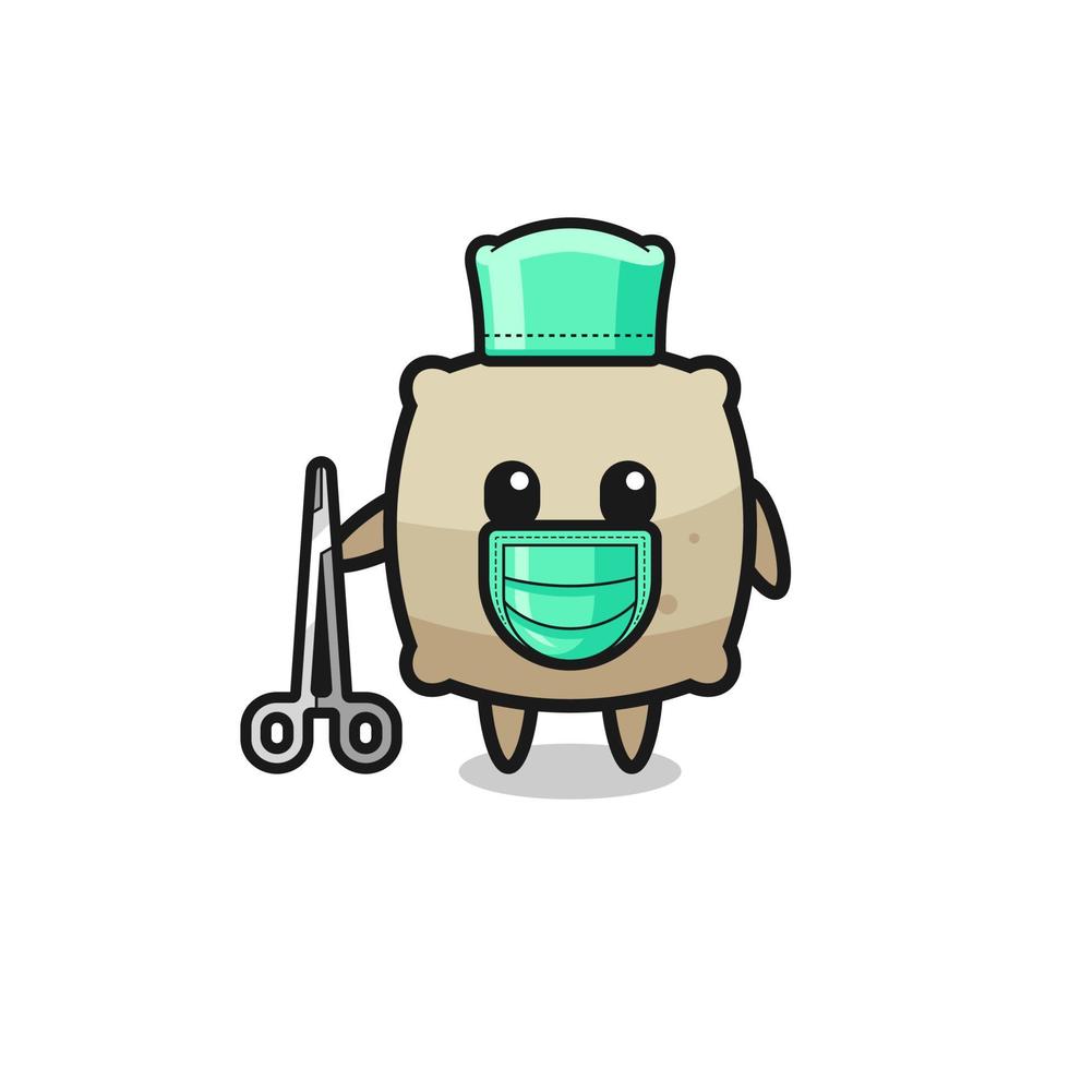 surgeon sack mascot character vector