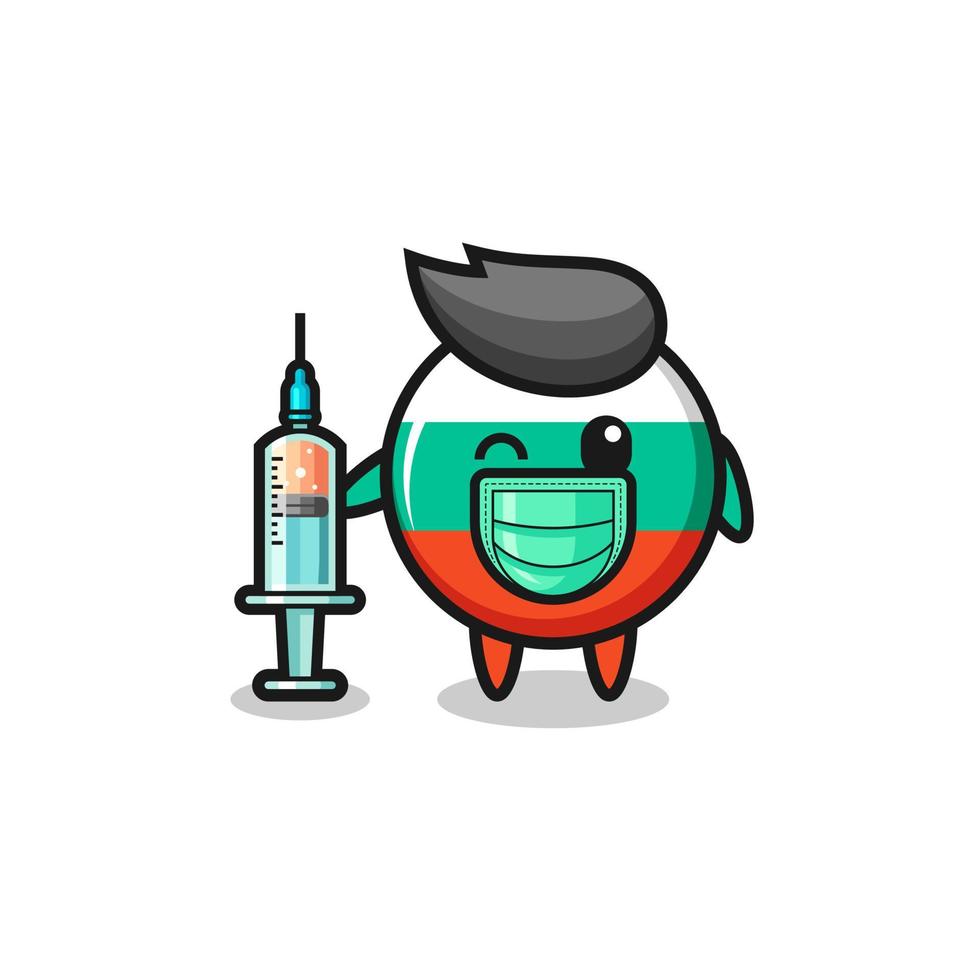 bulgaria flag mascot as vaccinator vector