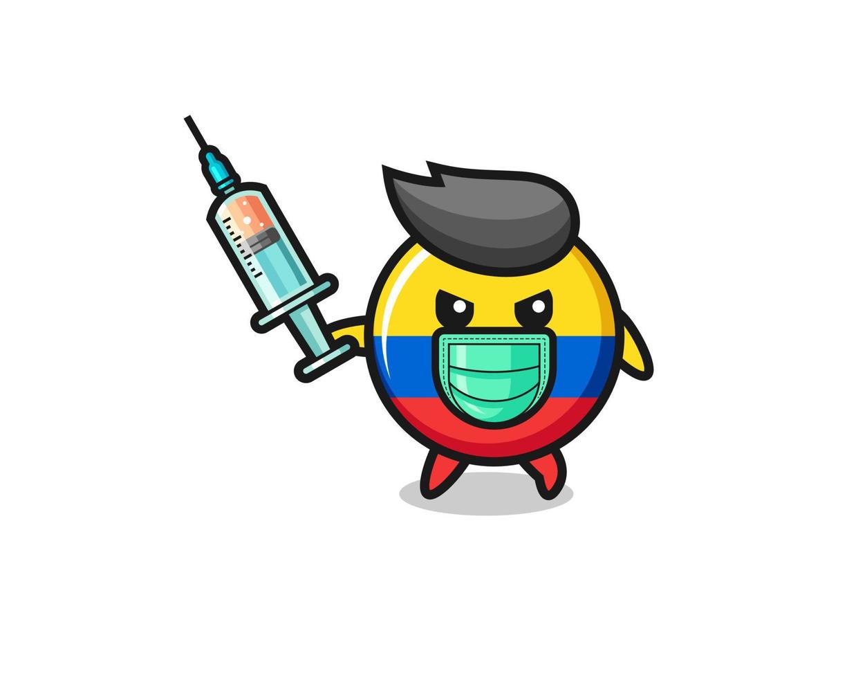 illustration of the colombia flag to fight the virus vector
