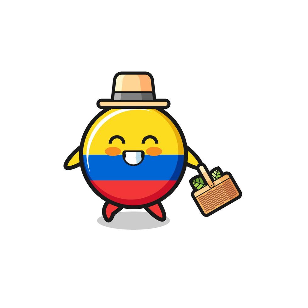 colombia flag herbalist character searching a herbal vector