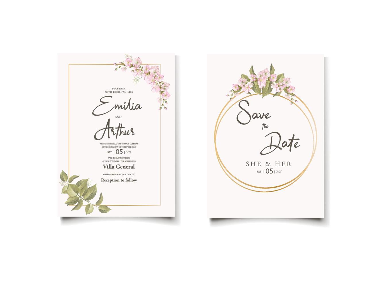 Wedding Invitation Designs Inspiration. vector