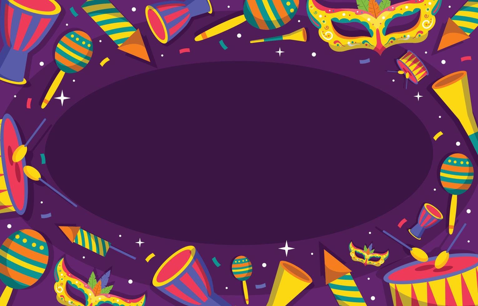 fondo de elementos de mardi gras vector