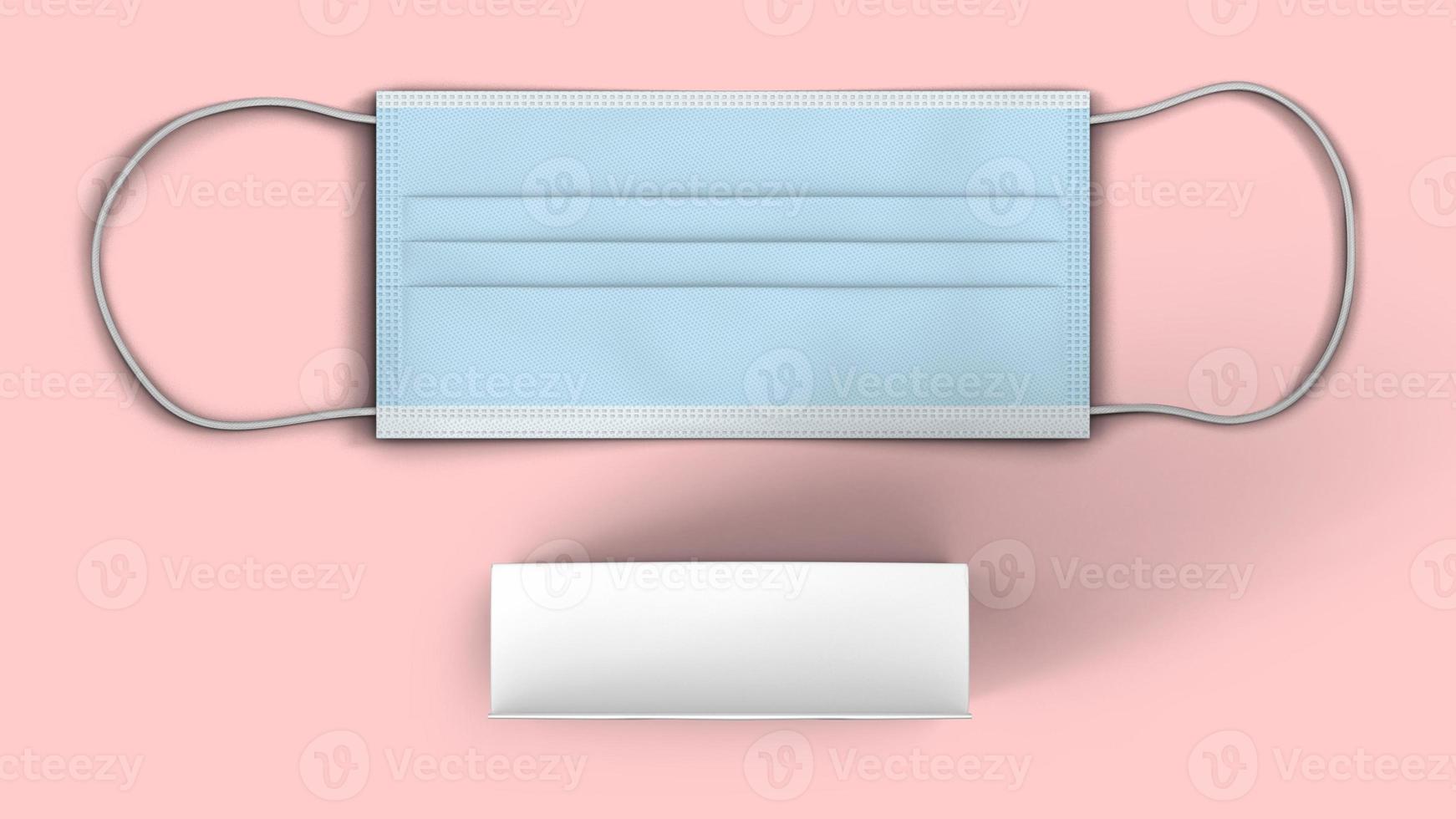 3D rendered medical mask dust protection with box design. safety measure to combat coronavirus. added copy space for text. photo