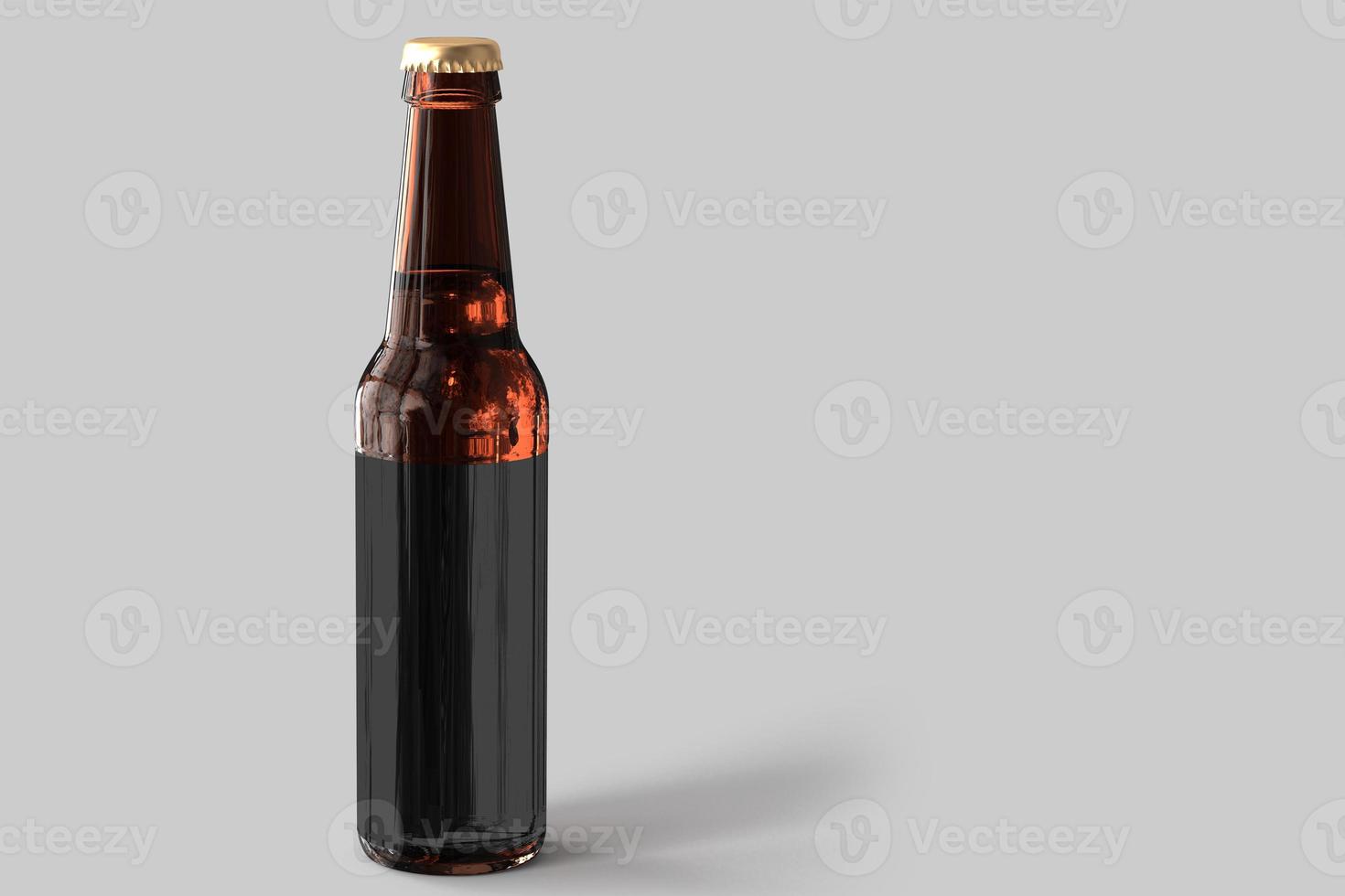 Beer Bottle Mock-Up with Blank Label on white background . oktoberfest concept. photo