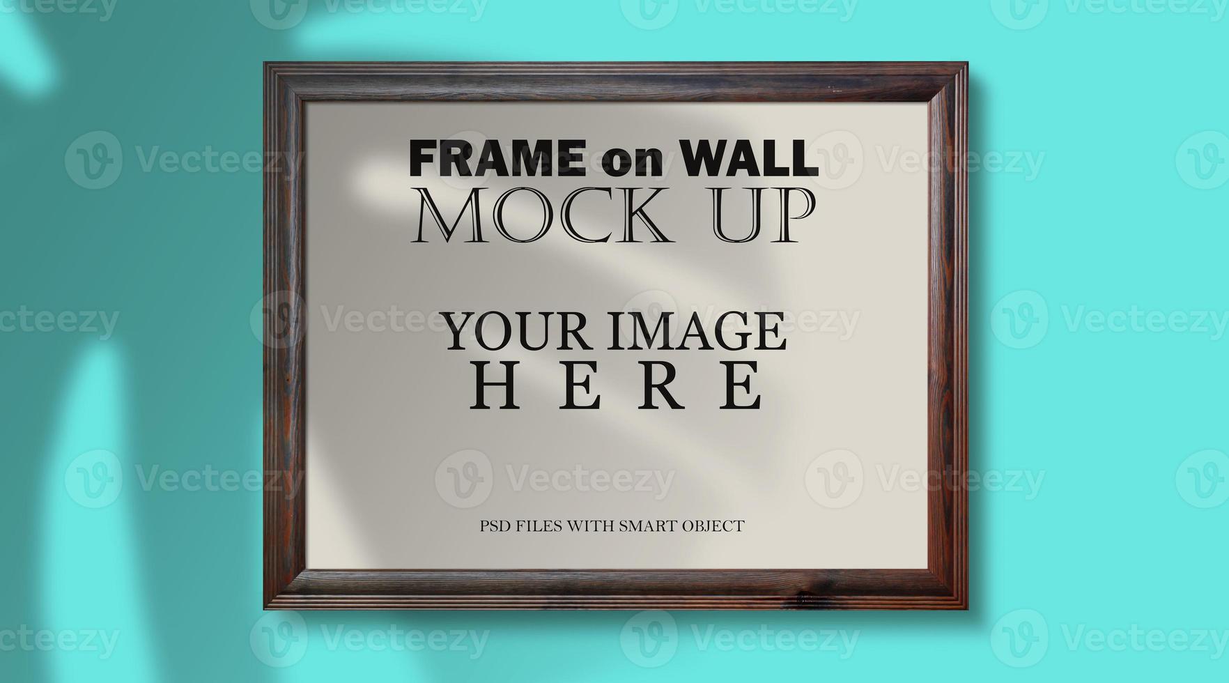 Simple concept of photo frame with leaf shadow for ornament