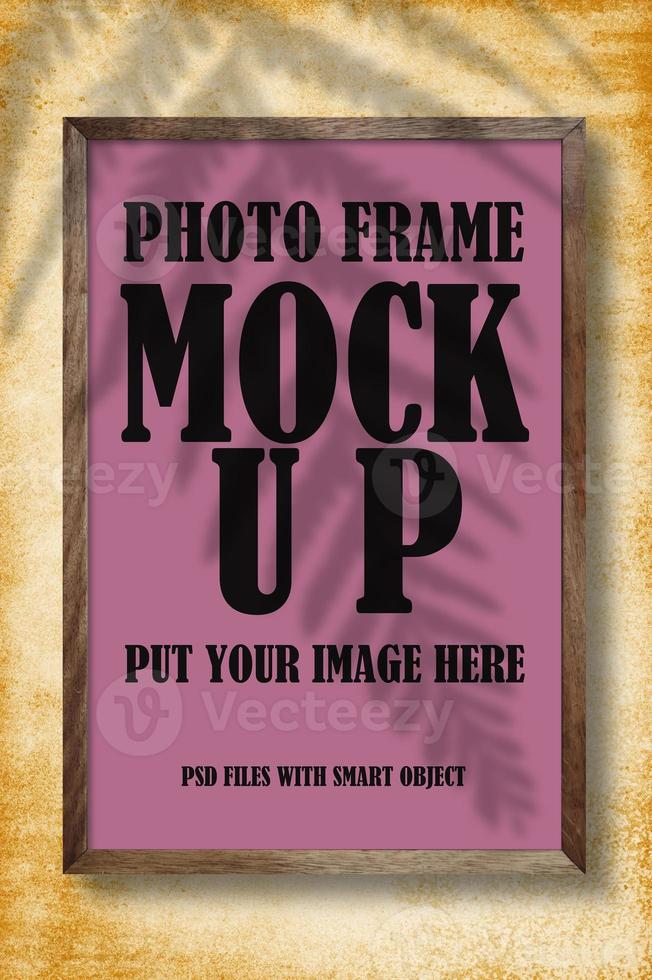 Minimalist simply photo frame mockup with shadow