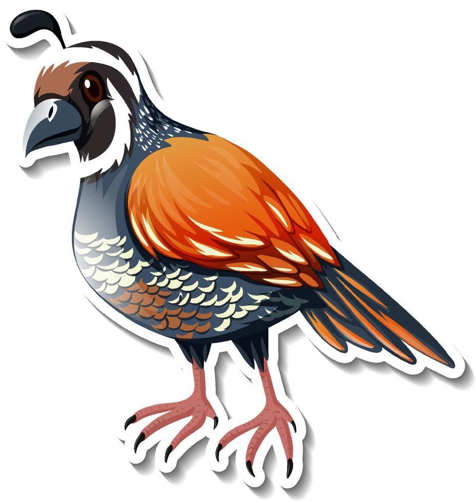 Bird animal cartoon sticker vector