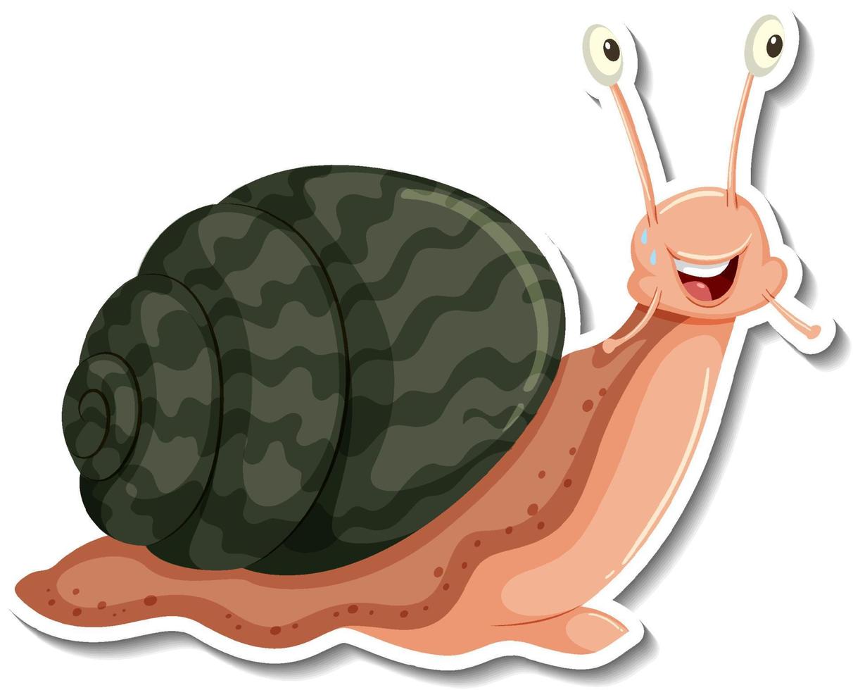 una pegatina de dibujos animados de animales de caracol vector