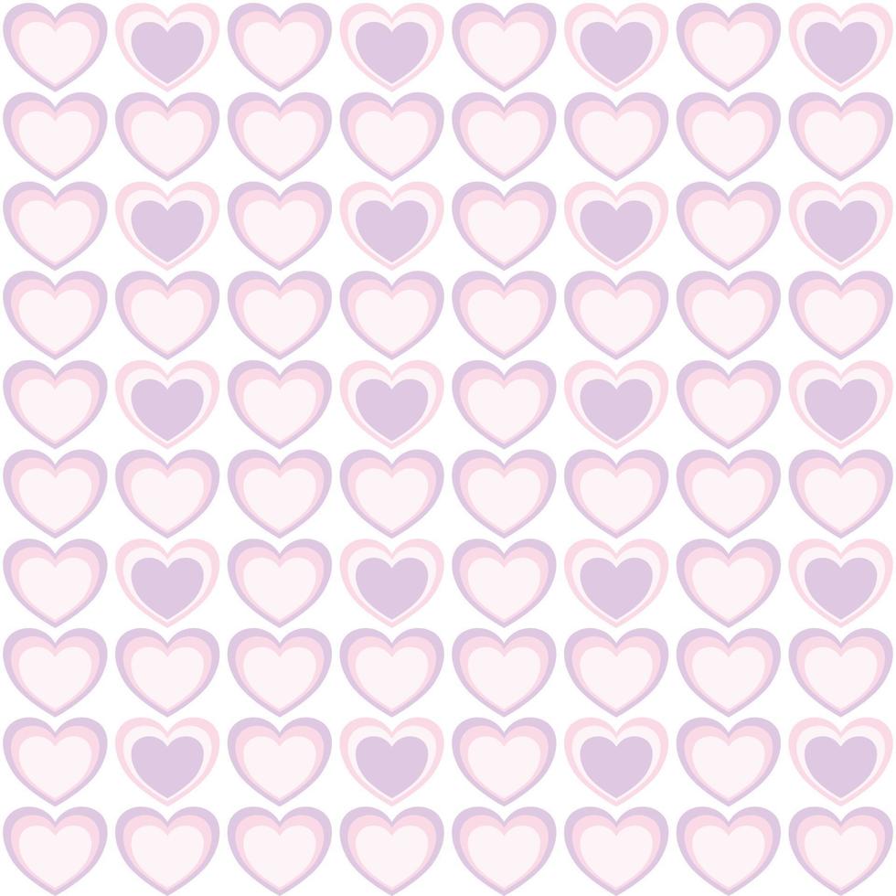 Foto de archivo - patrón abstracto sin fisuras de corazón rosa y violeta. color pastel. San Valentín, concepto de boda. Se puede utilizar para impresión, papel, tela, envoltura, telón de fondo. vector