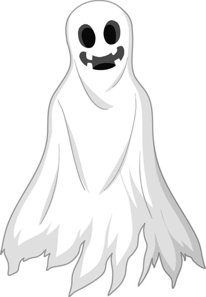 White scary ghost isolated vector