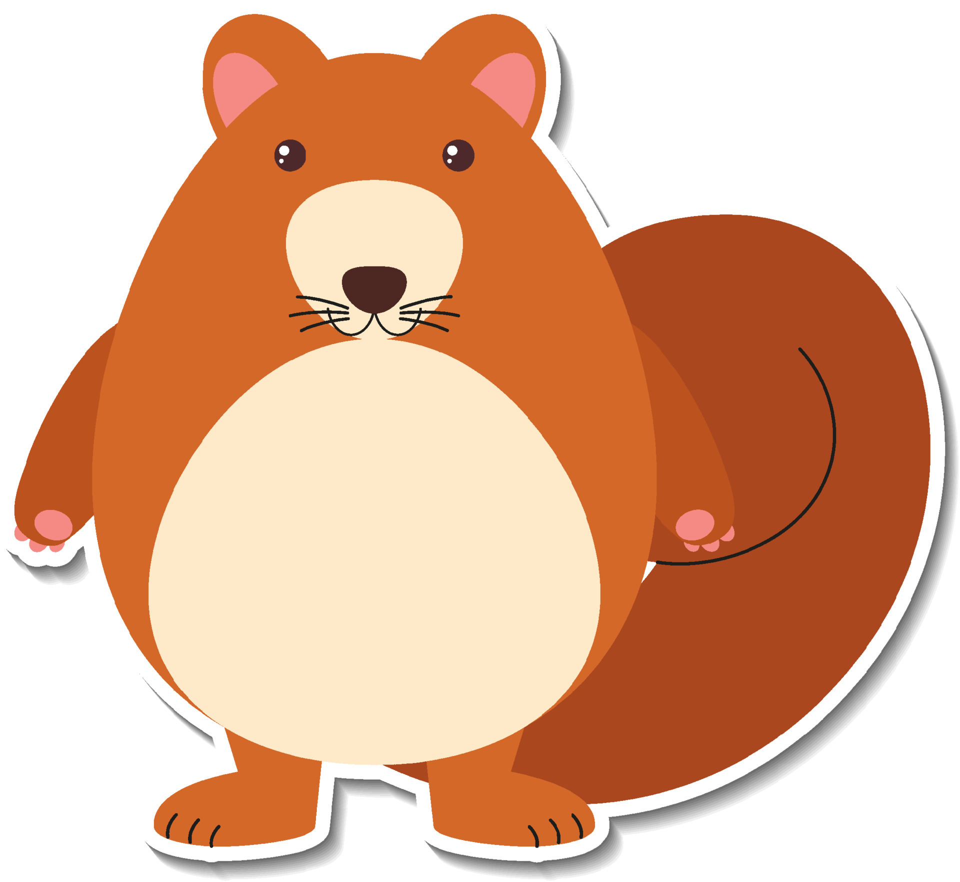 Chubby squirrel animal cartoon sticker 4646152 Vector Art at Vecteezy