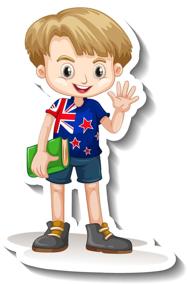 personaje de dibujos animados de niño australiano vector