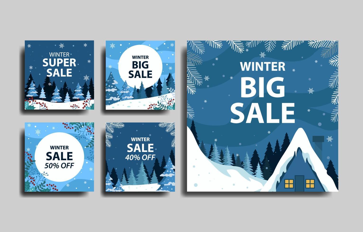 Winter Sale Social Media Post vector