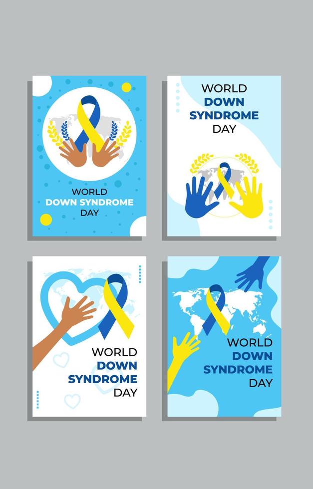 Set of World Down Syndrome Day Cards vector